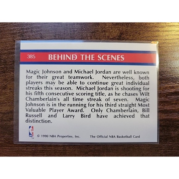 Michael Jordan/Magic Johnson 1990-1991 NBA Hoops #385 - Super Streaks - NBA - Picture 2 of 2